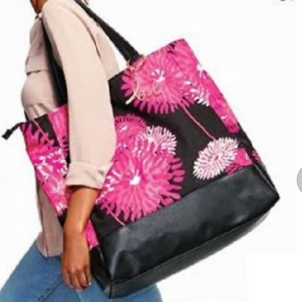 Pink Hope Oversized Floral Tote Bag